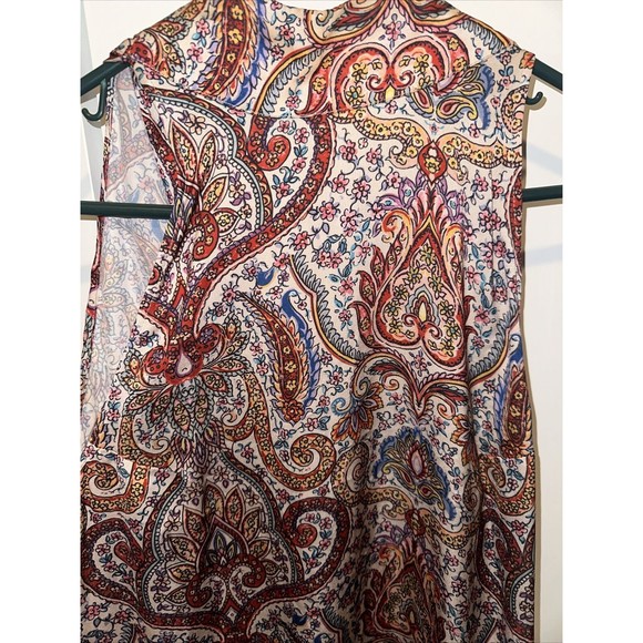 FINDERS KEEPERS Red Paisley Cyrus Dress Med High-low Tie In Back With Tassles - Picture 4 of 12